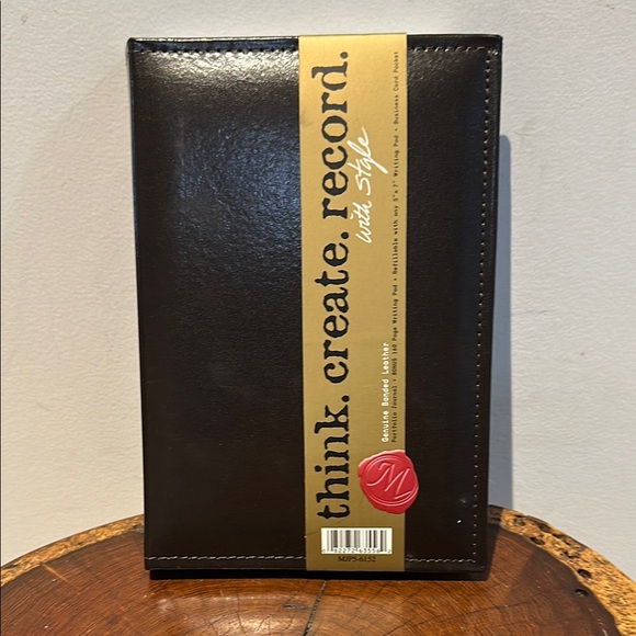 Brown Leather Journal NEW inside pockets and fine paper pad Graduation Gift - Picture 1 of 6